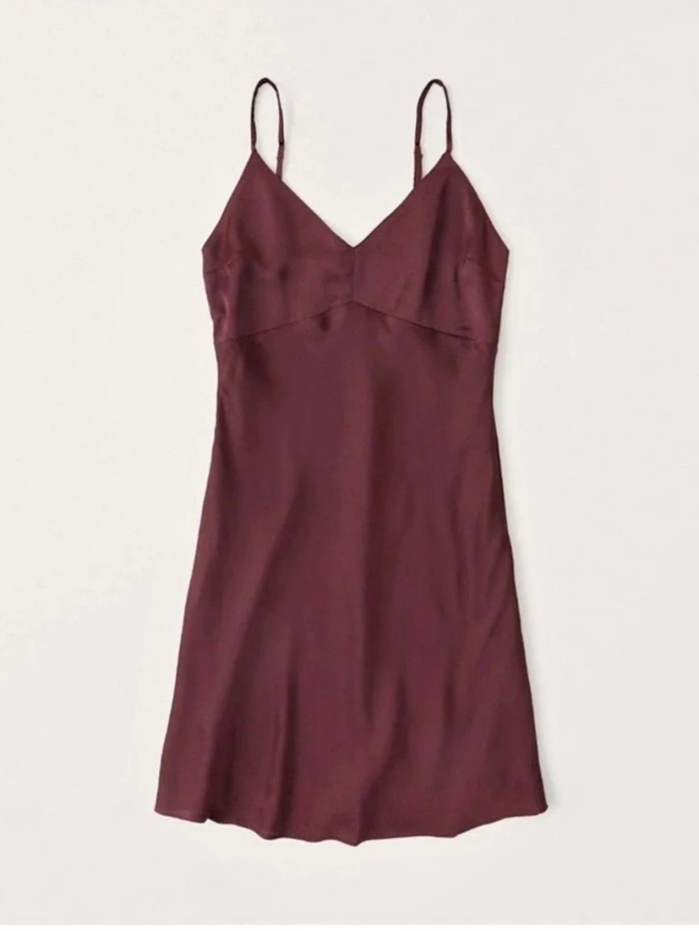 Abercrombie & Fitch Satin Slip Mini Dress Burgundy Medium